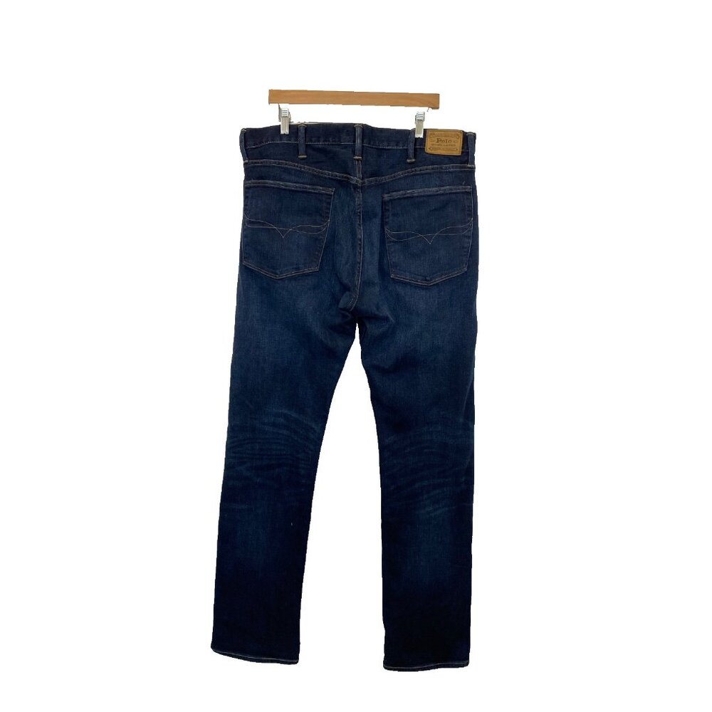 Polo Ralph Lauren Hampton Relaxed Straight Leg Jean Size Tall 38x36 Dark Wash - Picture 10 of 11